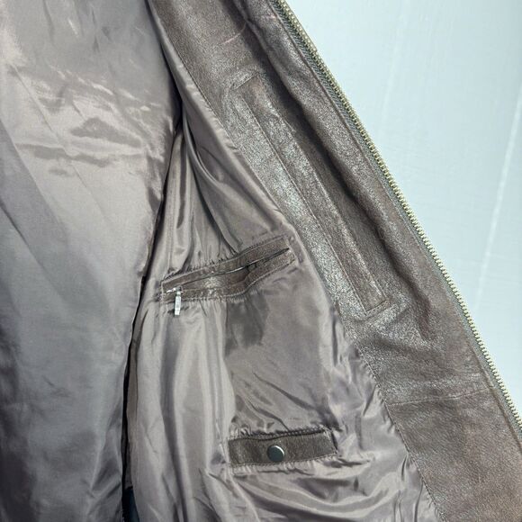 Wilson’s Leather M. Julian Dark Brown Distressed Suede Nubuck Zip Up Jacket L - Picture 6 of 7